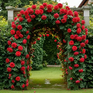 Роза плетистая Алый Триумф купить по цене от 319р. в интернет-магазине «Посадика» с доставкой почтой в в Петропавловск-Камчатскийе и по всей России – [изображение №1].